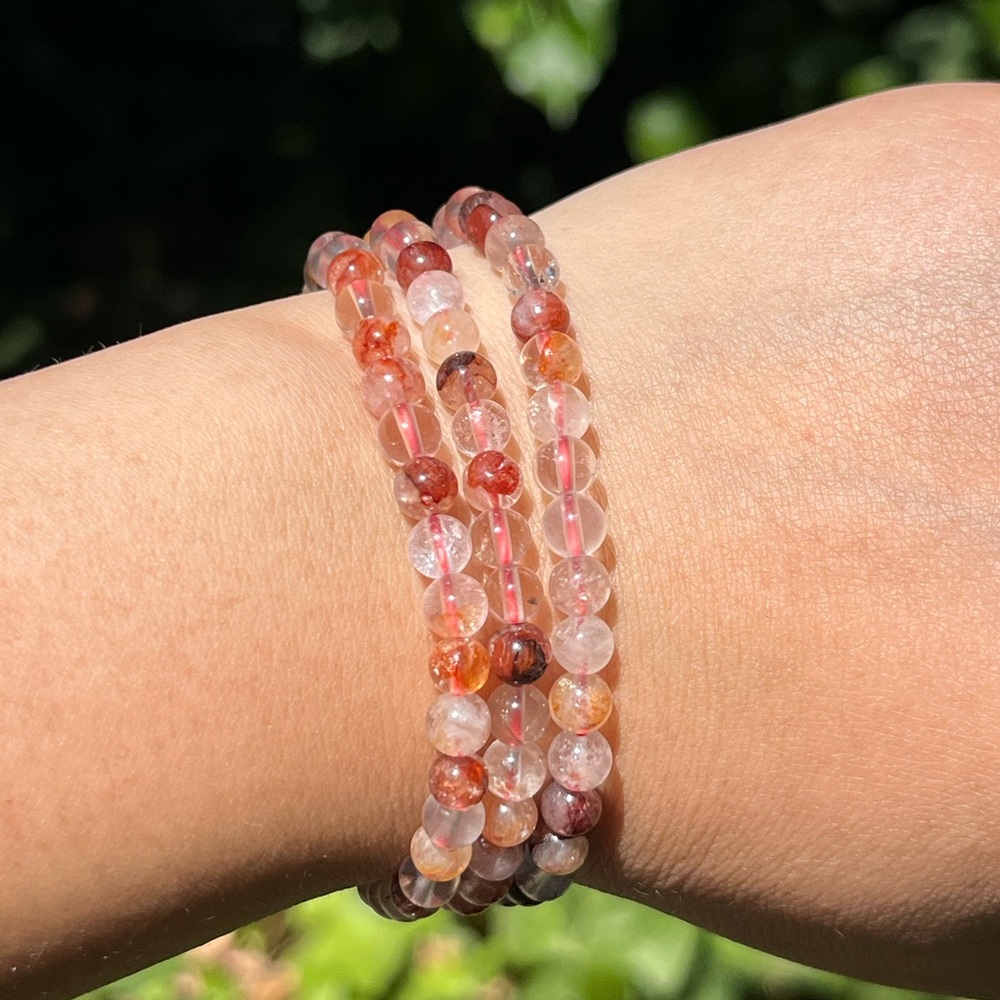5mm dainty 3 layer fire‎ Quartz bracelet